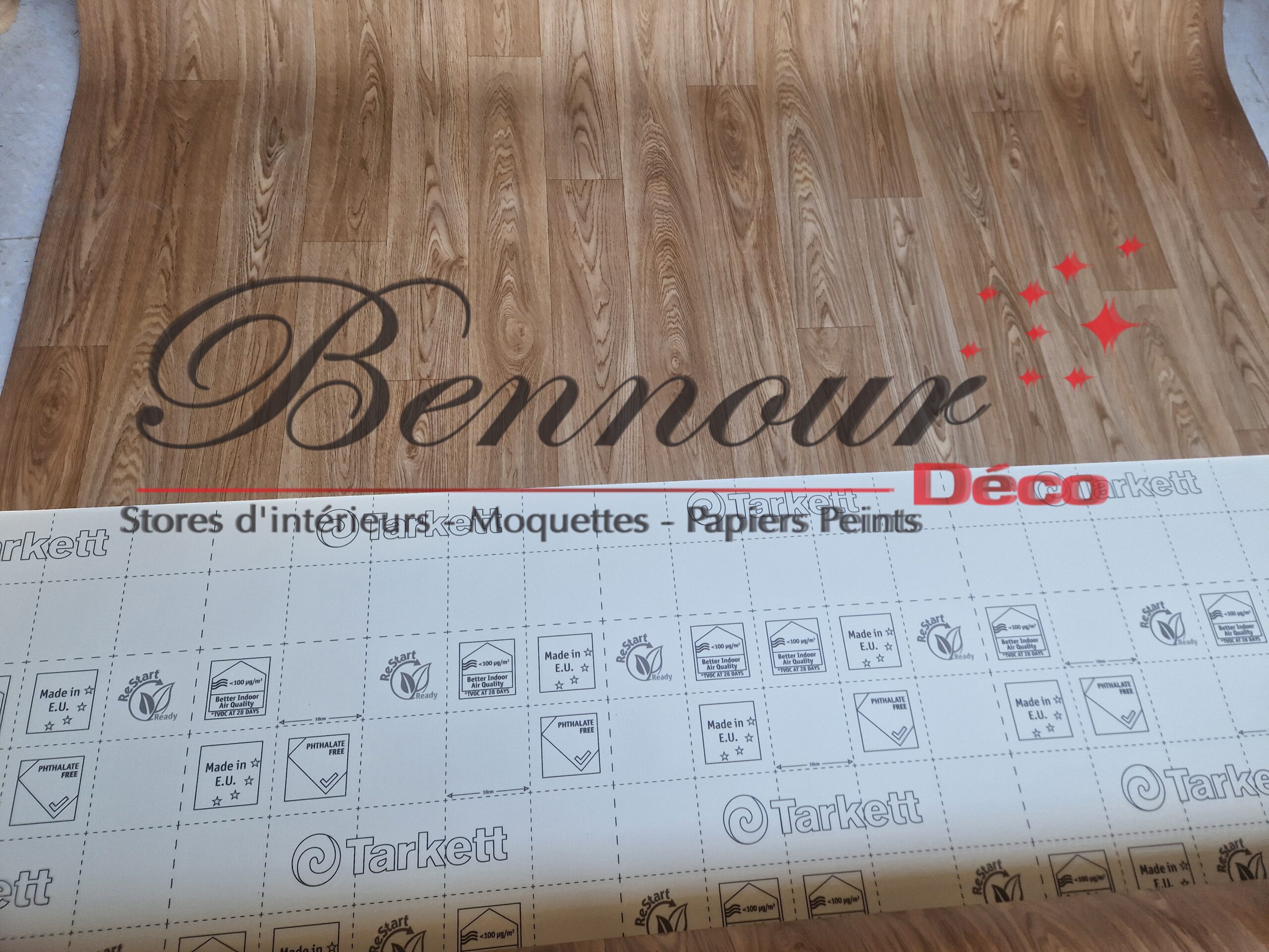 Moquette PVC effet bois naturel