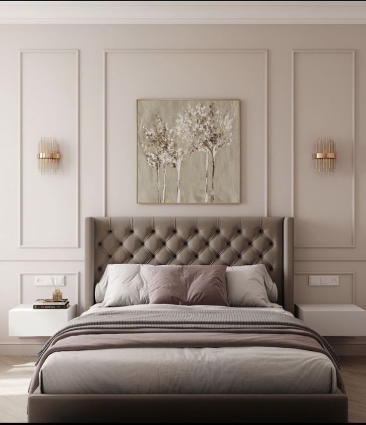 Moulures décoratives posé dans une chambre moderne