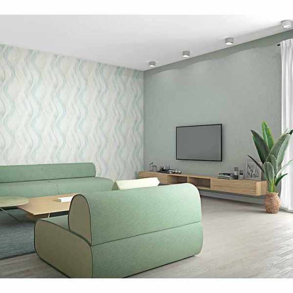 Papier peint posé dans un salon