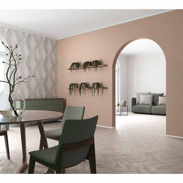 Papier peint posé au fond d'un salon