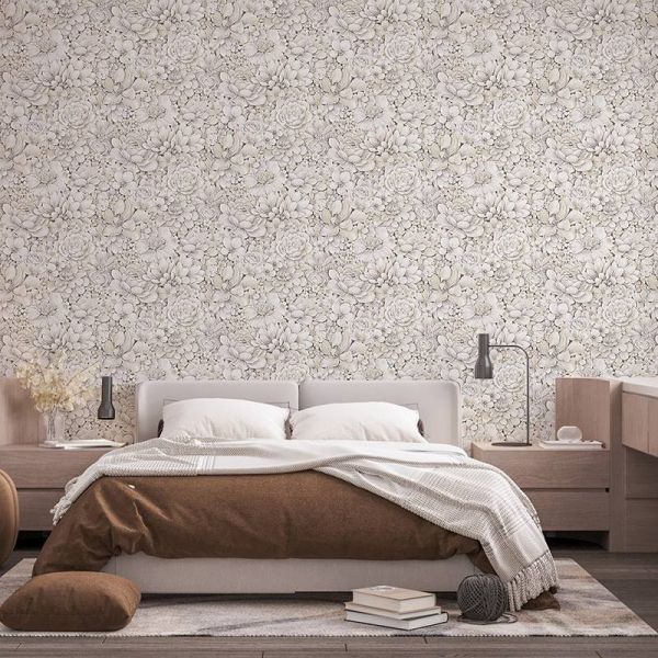 Photo papier peint posé dans une chambre a coucher