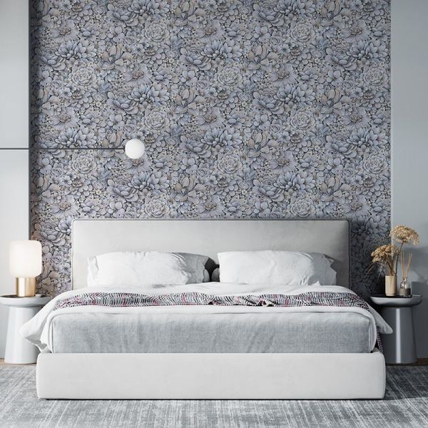 Photo papier peint posé dans une chambre a coucher