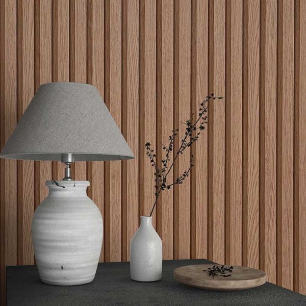 Photo papier peint posé dans un coin de salon moderne