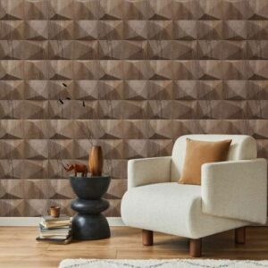 Photo papier peint posé dans un salon