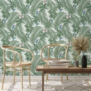 Papier peint posé dans un salon