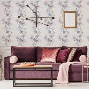 Papier peint posé dans un salon moderne