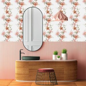 Papier peint posé dans un salon moderne