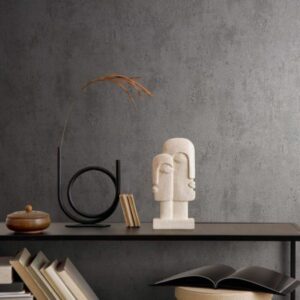 Papier peint gris posé dans un salon moderne