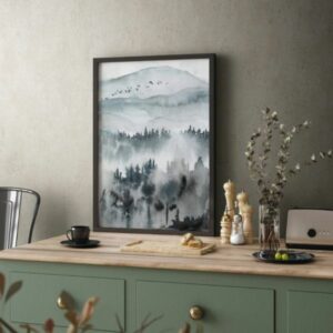 Papier peint moderne posé dans un salon