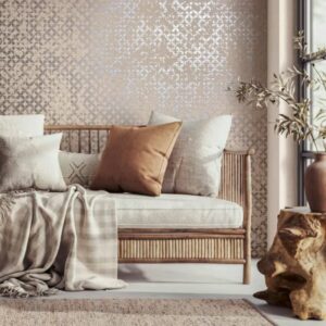 Papier peint moderne posé dans un salon