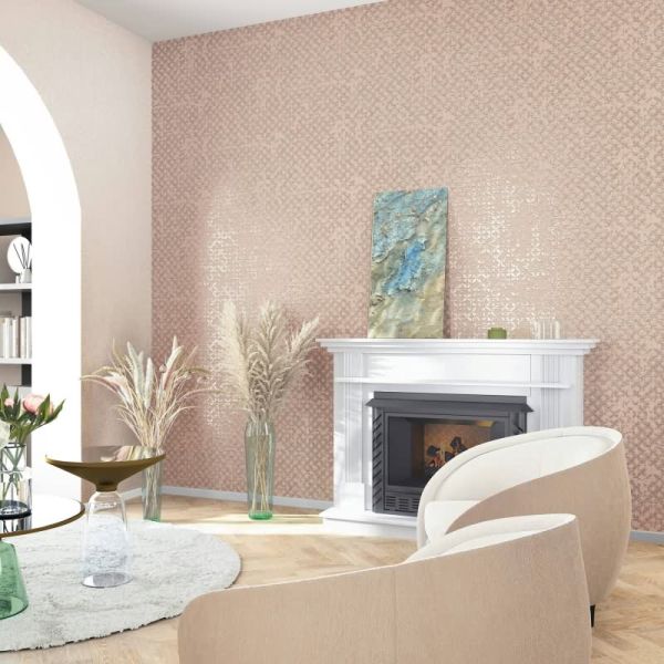 Papier peint moderne posé dans un salon