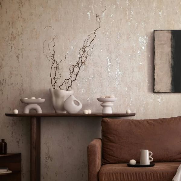 Papier peint moderne posé dans un salon