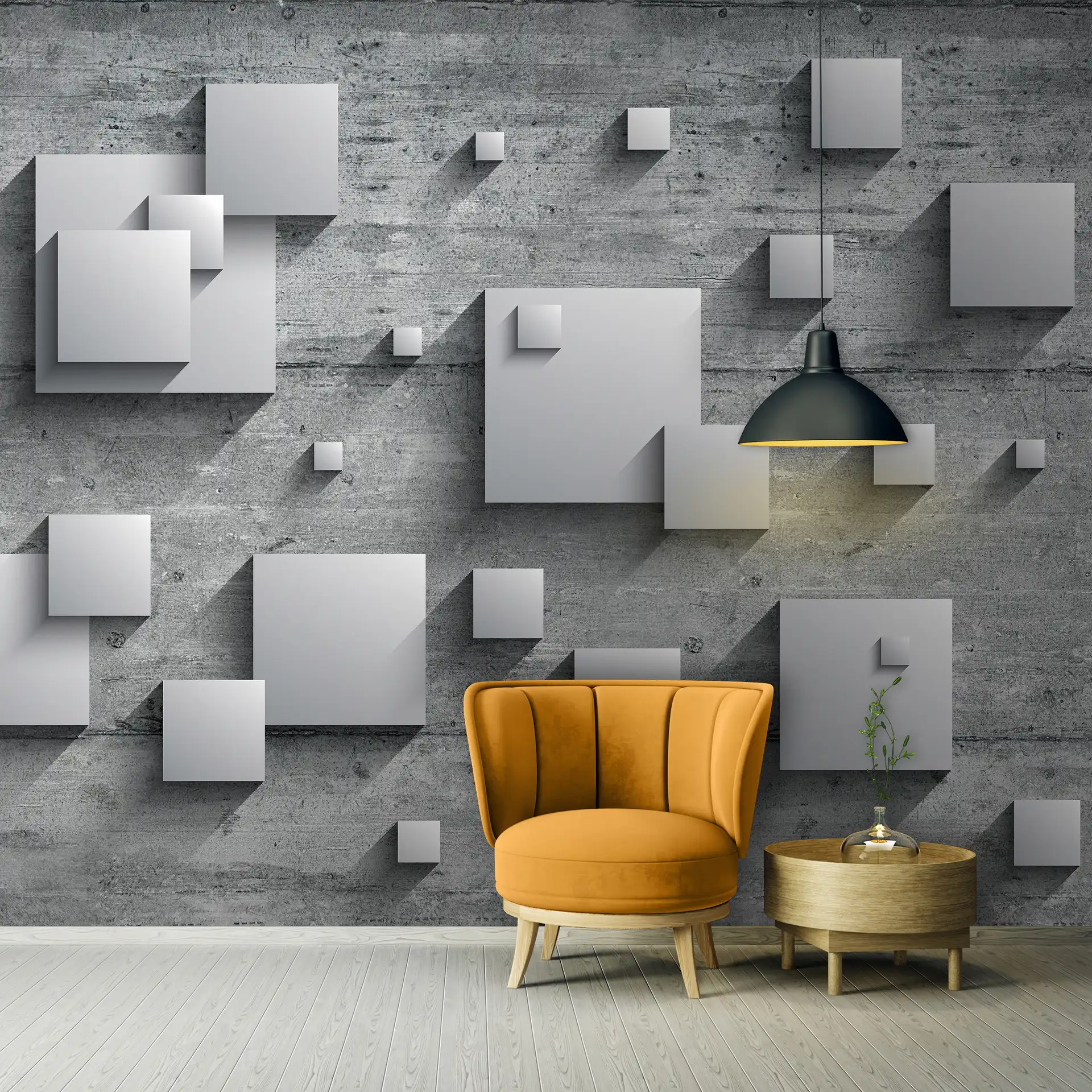 Poster mural theme geométrique