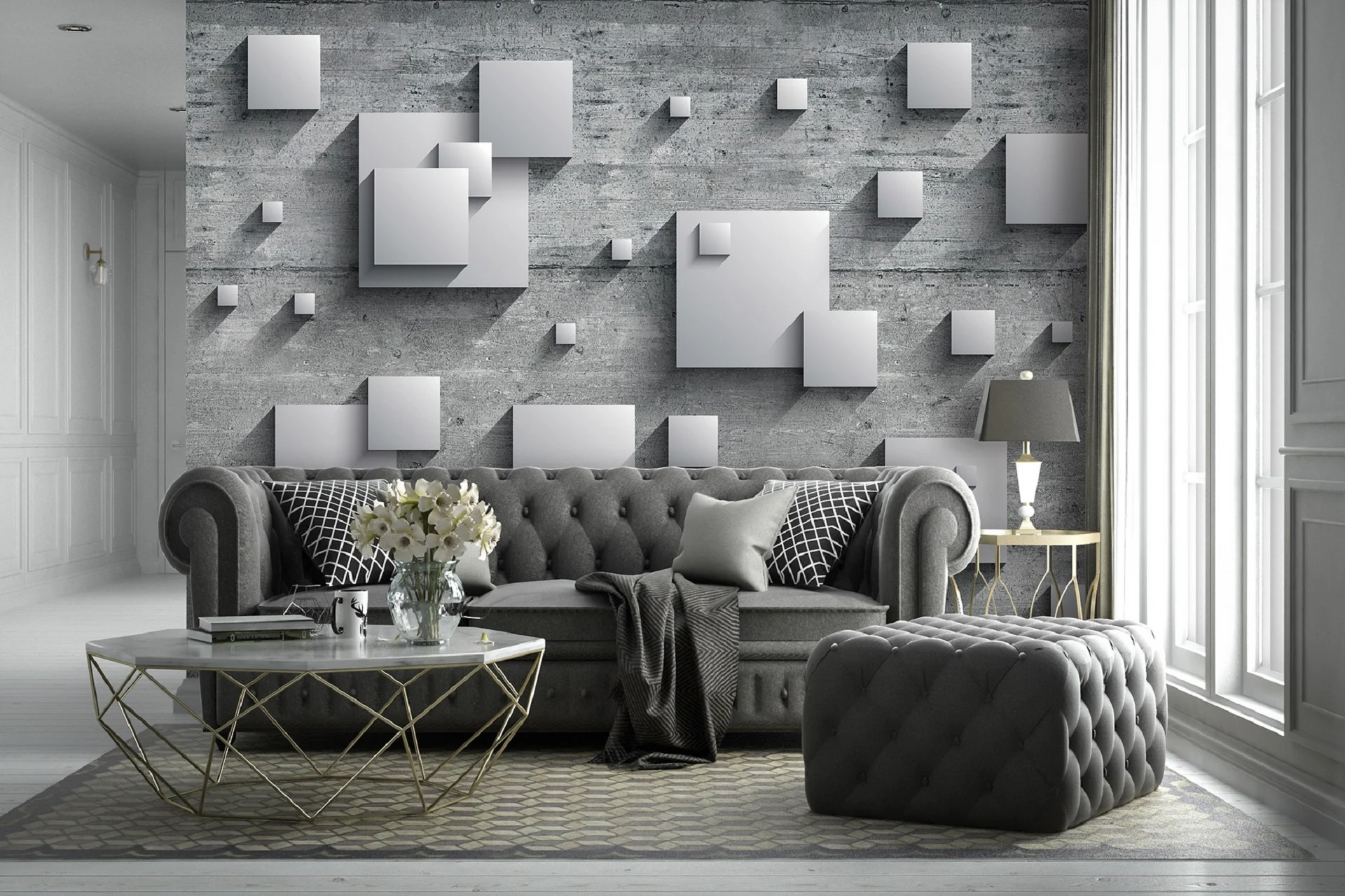 Poster mural theme geométrique