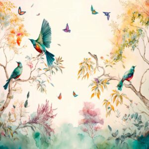 Poster mural theme nature et oiseaux disponible chez Bennour Déco