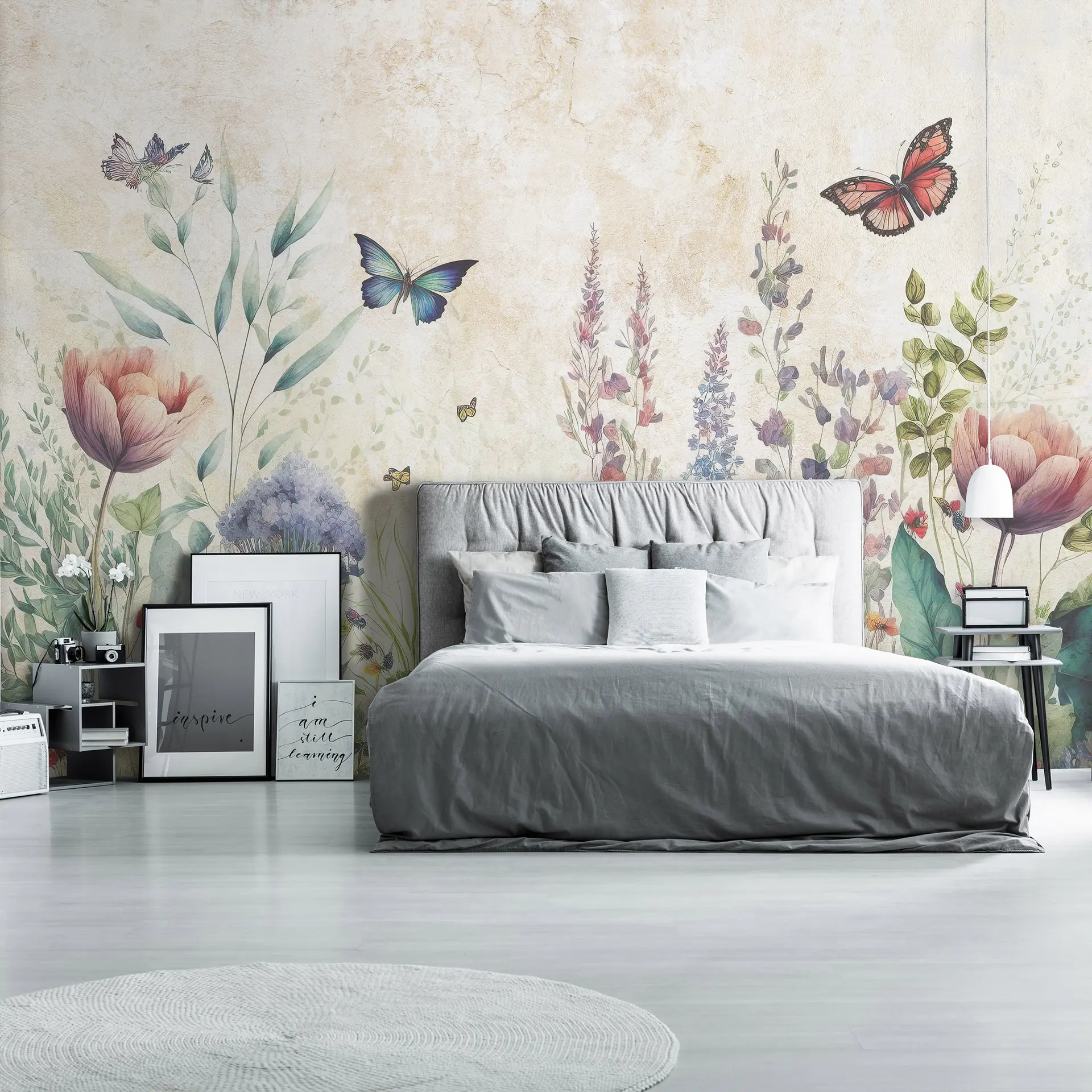 Poster mural theme nature et papillon disponible chez Bennour déco