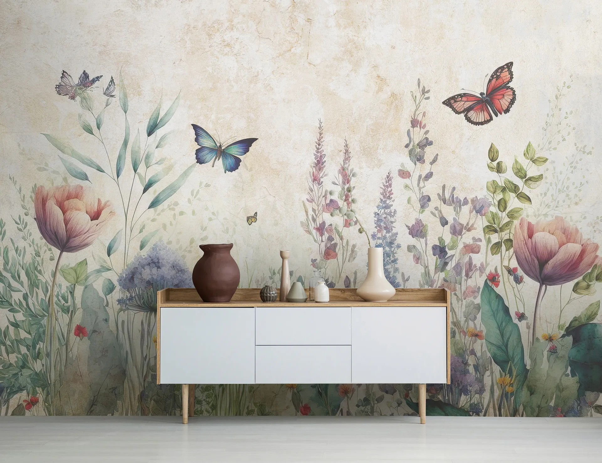 Poster mural theme nature et papillon disponible chez Bennour déco