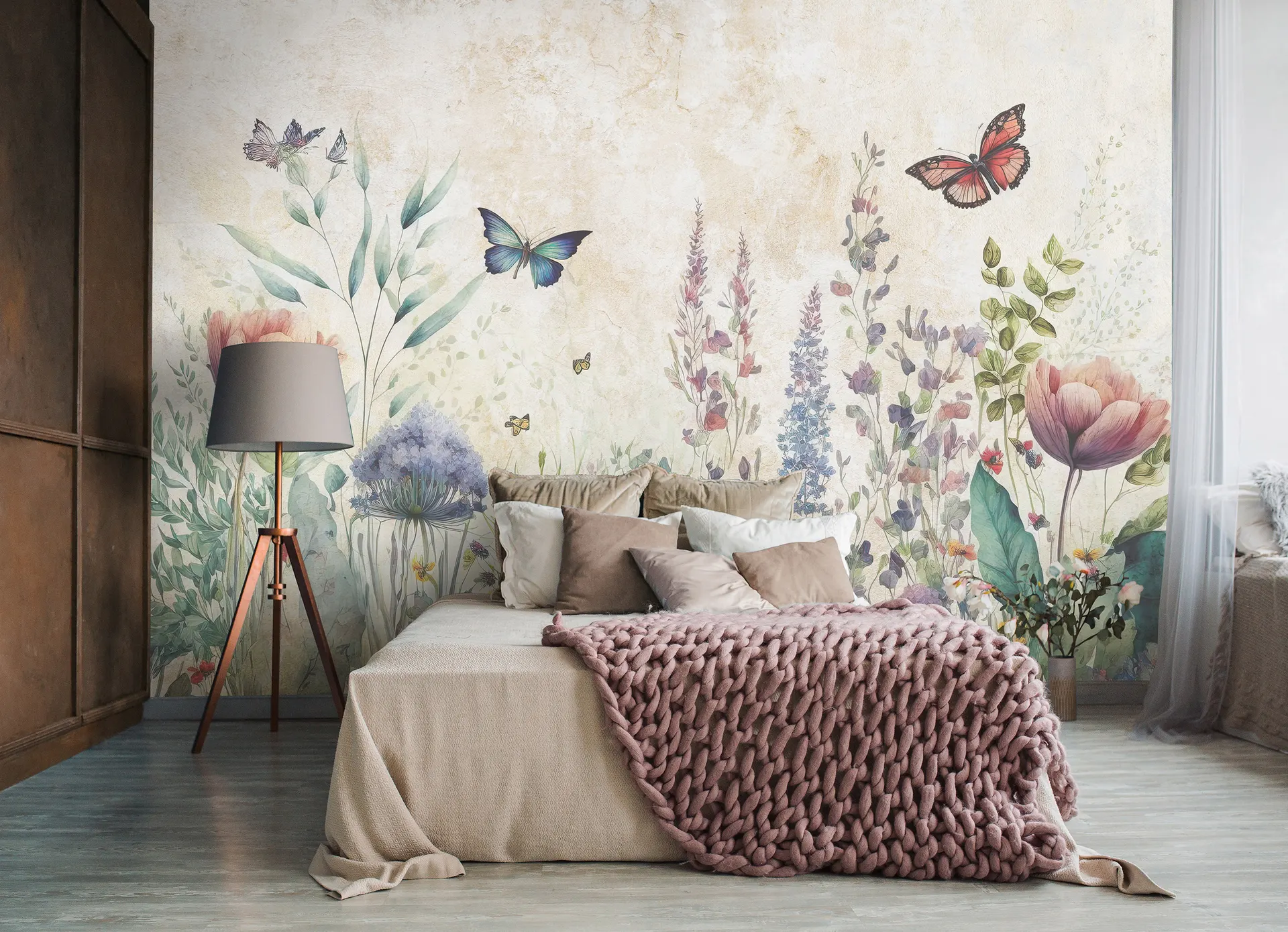 Poster mural theme nature et papillon disponible chez Bennour déco