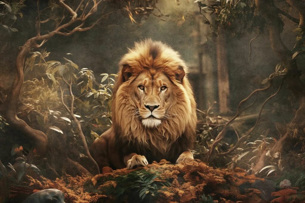 Poster mural theme lion