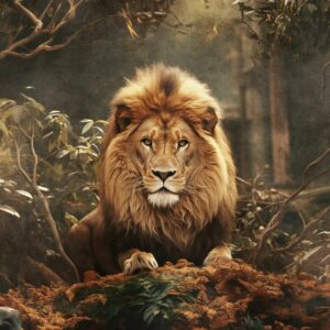 Poster mural theme lion