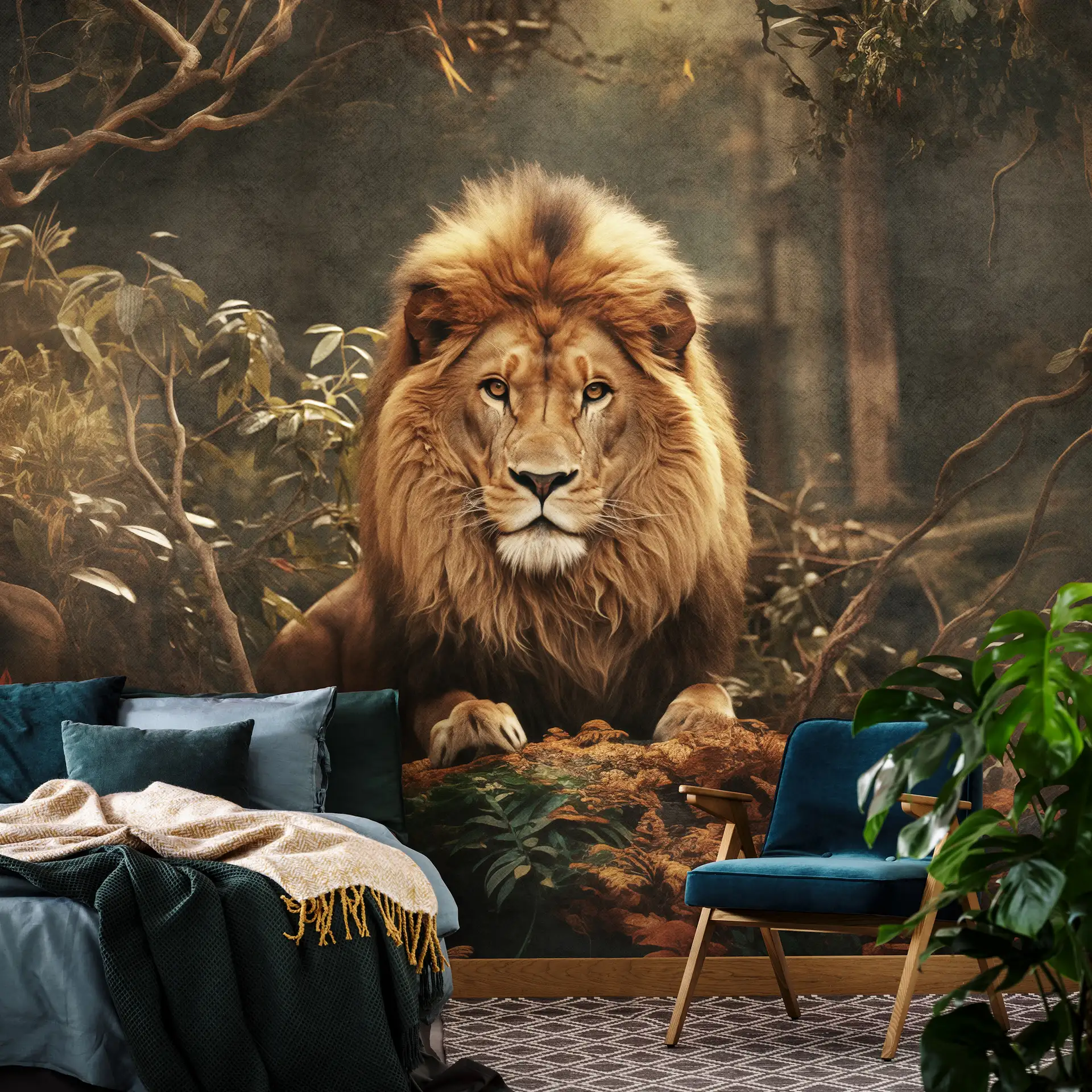Poster mural theme lion