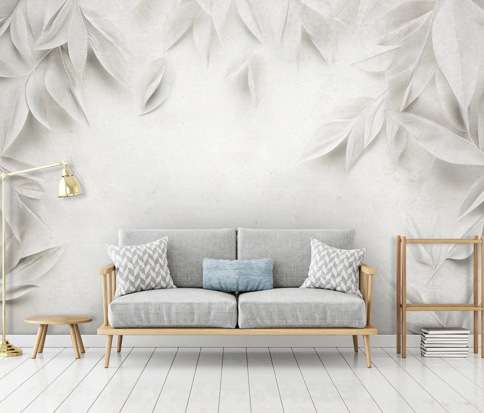 Poster mural motif feuille blanche
