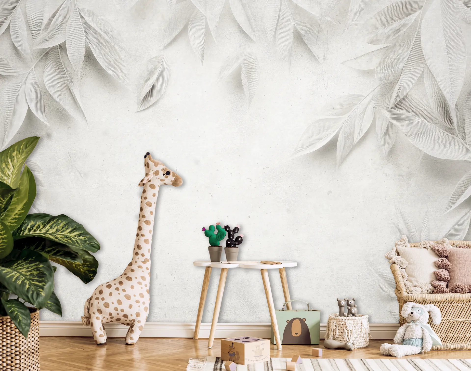 Poster mural motif feuille blanche