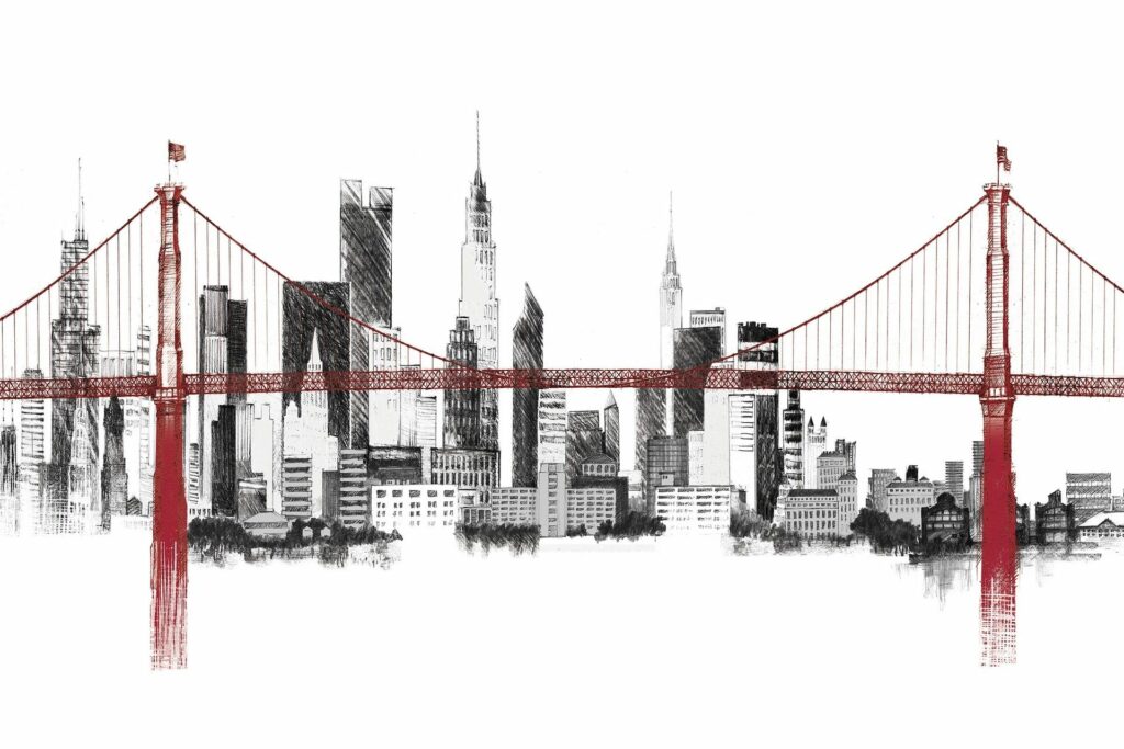 Poster mural theme pont de SAN FRANCISCO