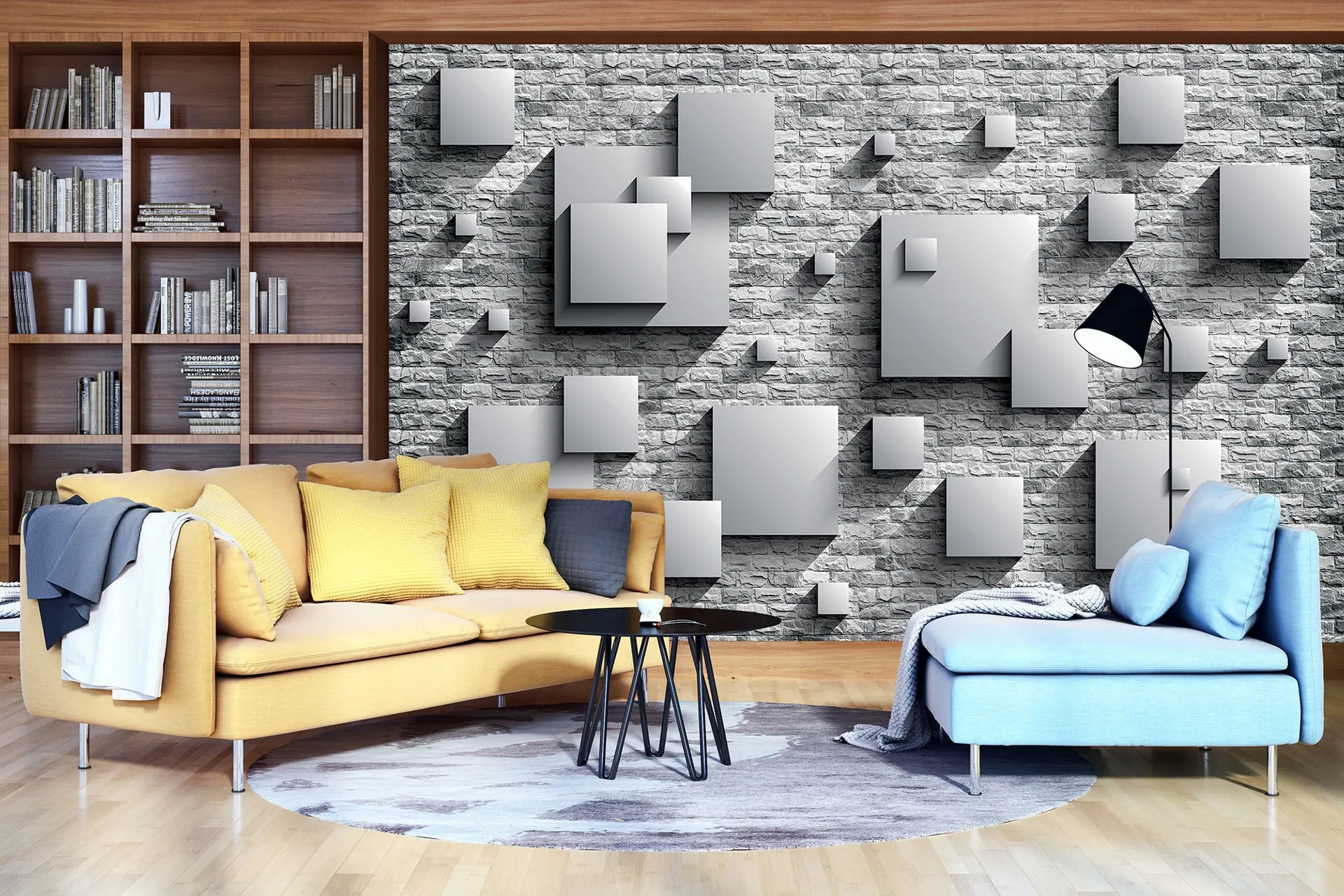 Poster mural motif géométrique disponible chez Bennour Déco