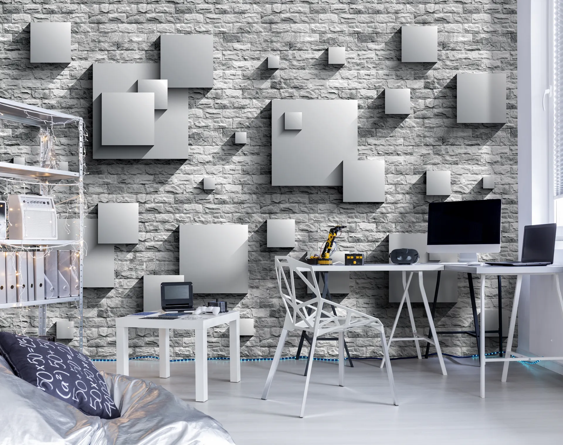 Poster mural motif géométrique disponible chez Bennour Déco