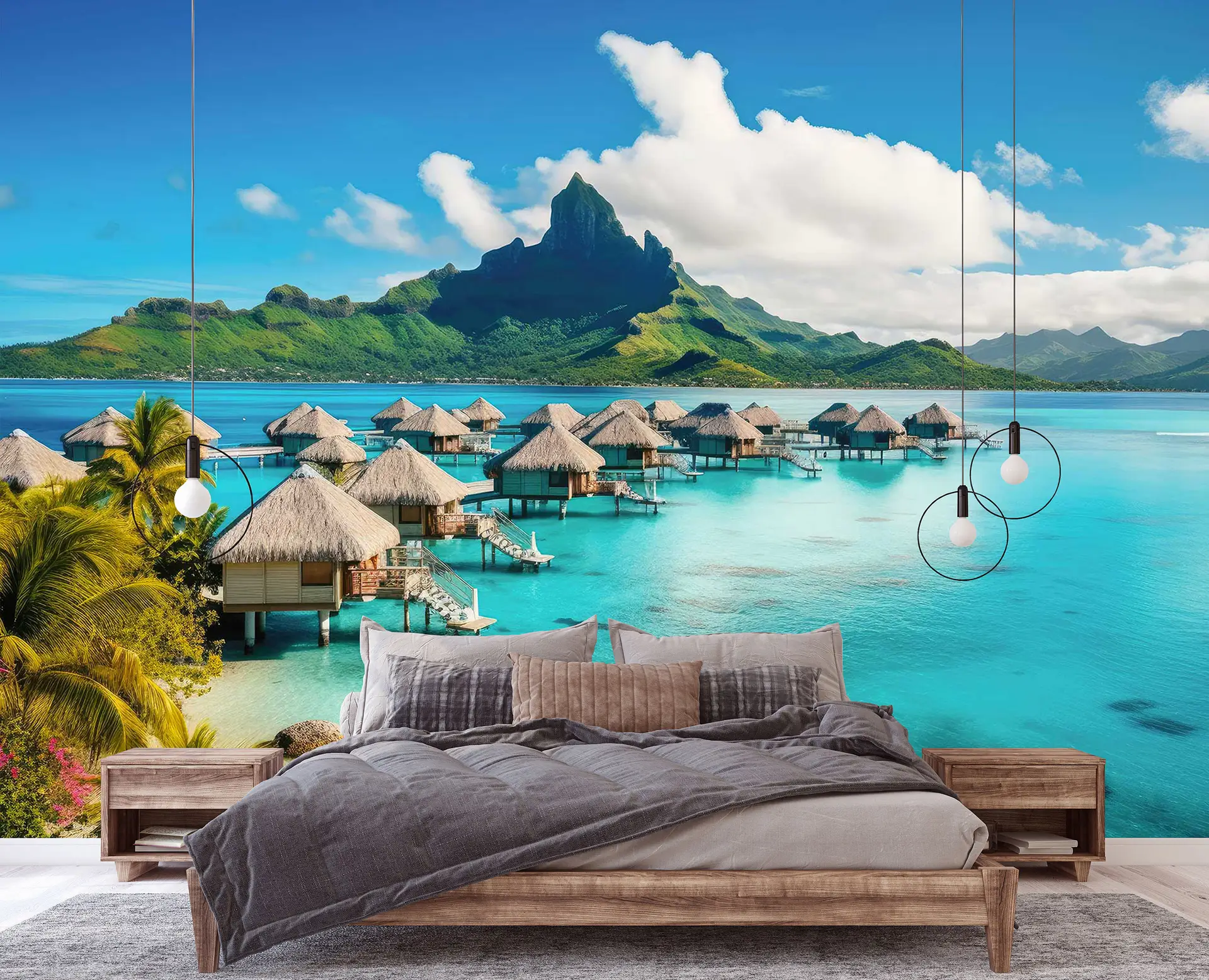 Poster mural theme ile paradisiaque disponible chez Bennour Deco
