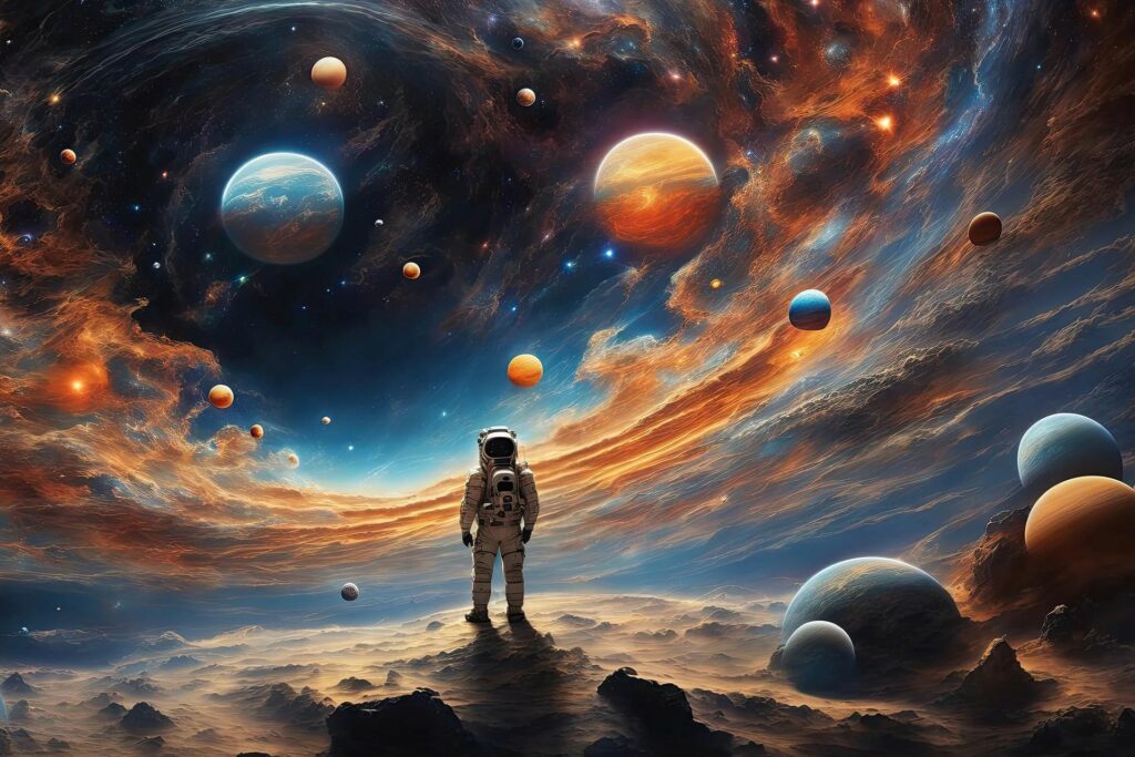 Poster mural theme espace de l'univers