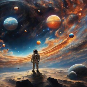 Poster mural theme espace de l'univers