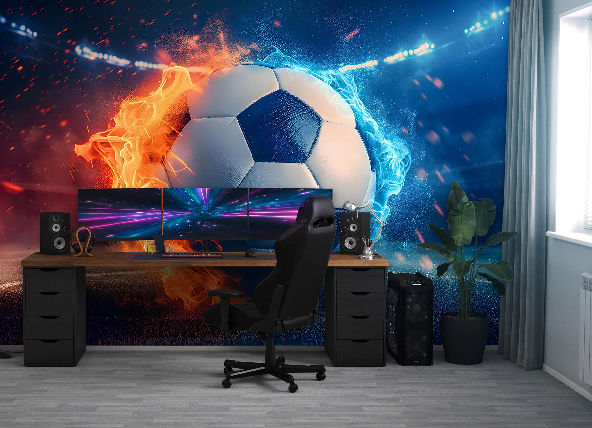 Poster mural theme football