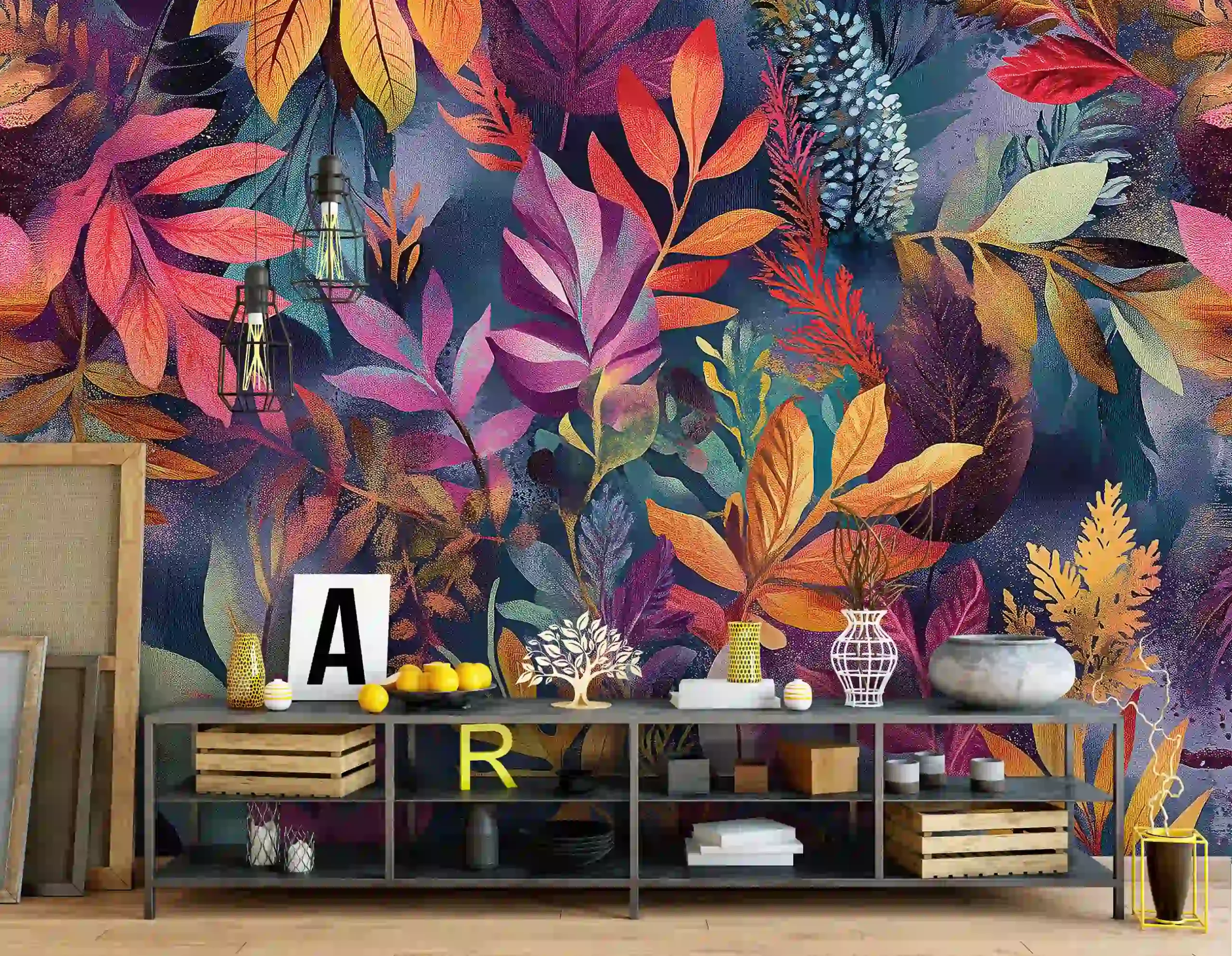 Poster mural theme florale