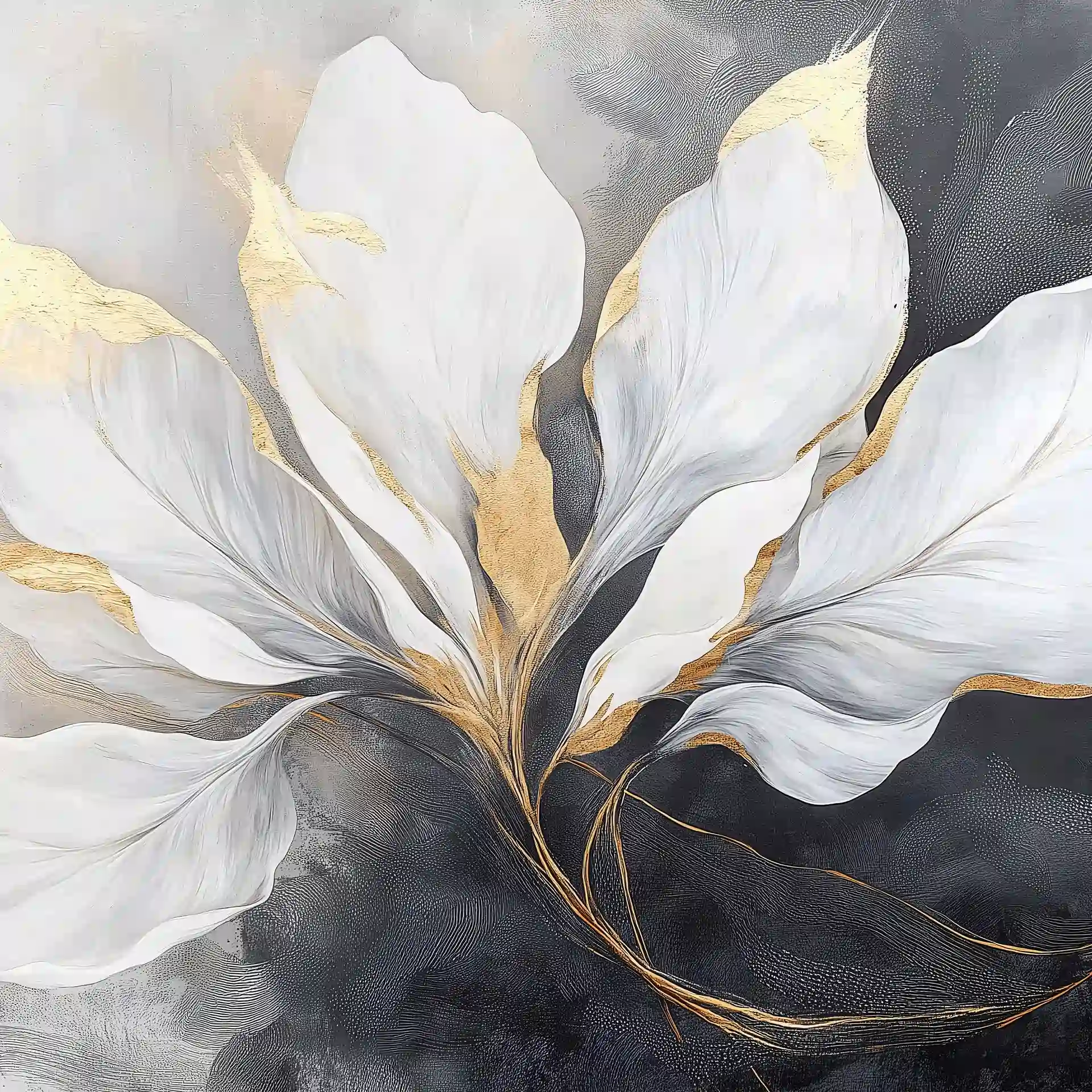 Poster mural motof grande fleur blanche
