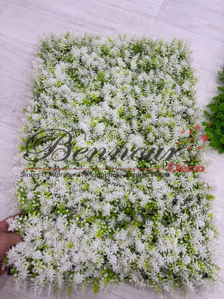 MUR VEGETAL 60 CM X 40 CM FLEURS BLANCHES
