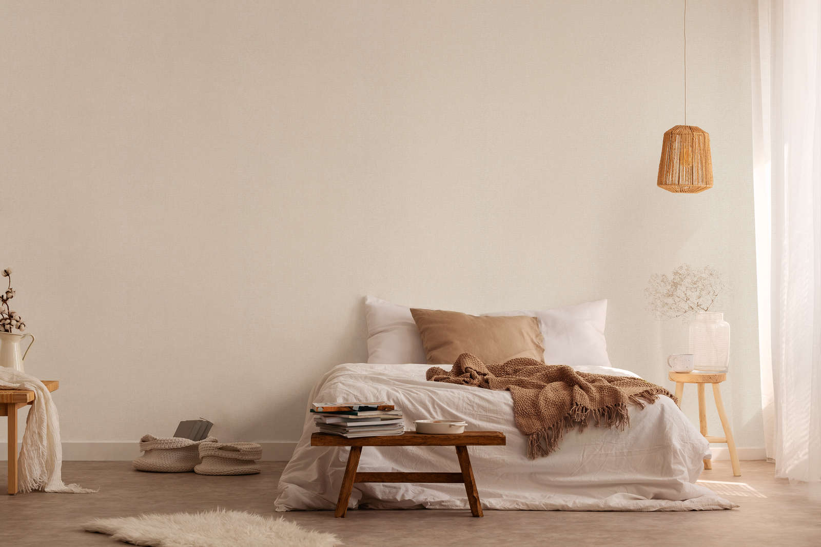 PAPIER PEINT REF = 396557(2) Papier peint effet tissu beige