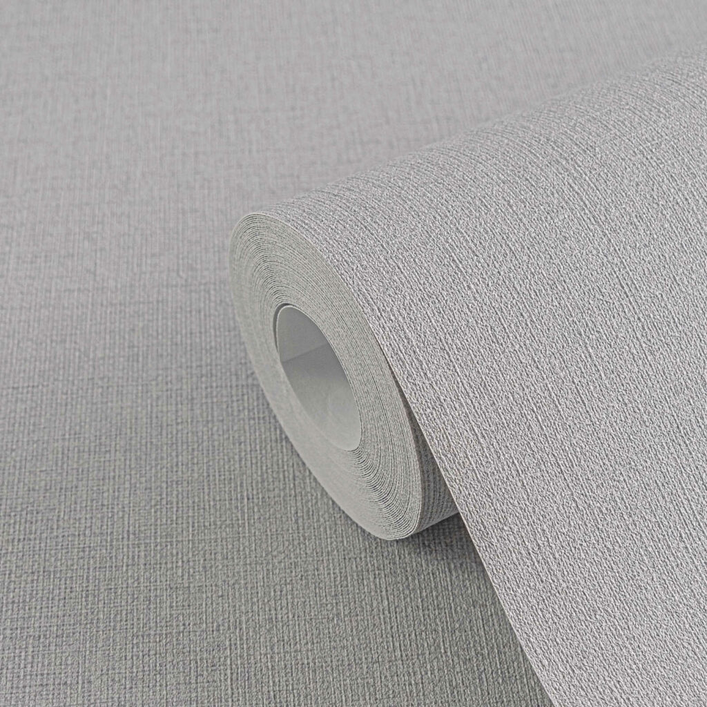 Papier peint effet tissu gris pour chambre, salon et espace commerciale