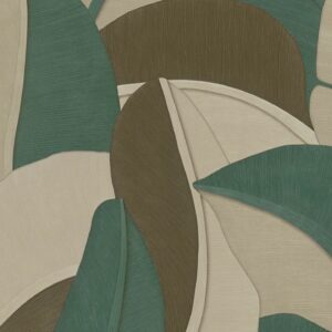 Papier peint moderne en couleur marron et turquoise pour chambre et salon moderne