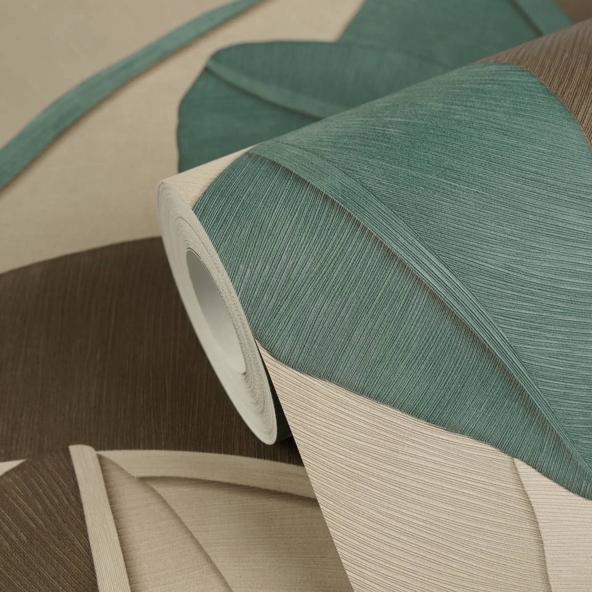 Papier peint moderne en couleur marron et turquoise pour chambre et salon moderne