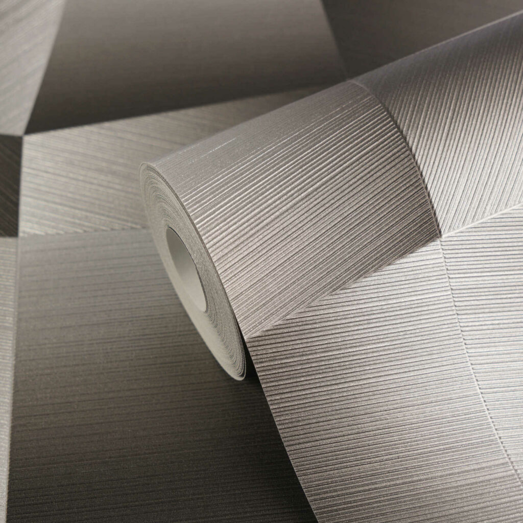 Papier peint motif géométrique gris foncé pour chambres et salons