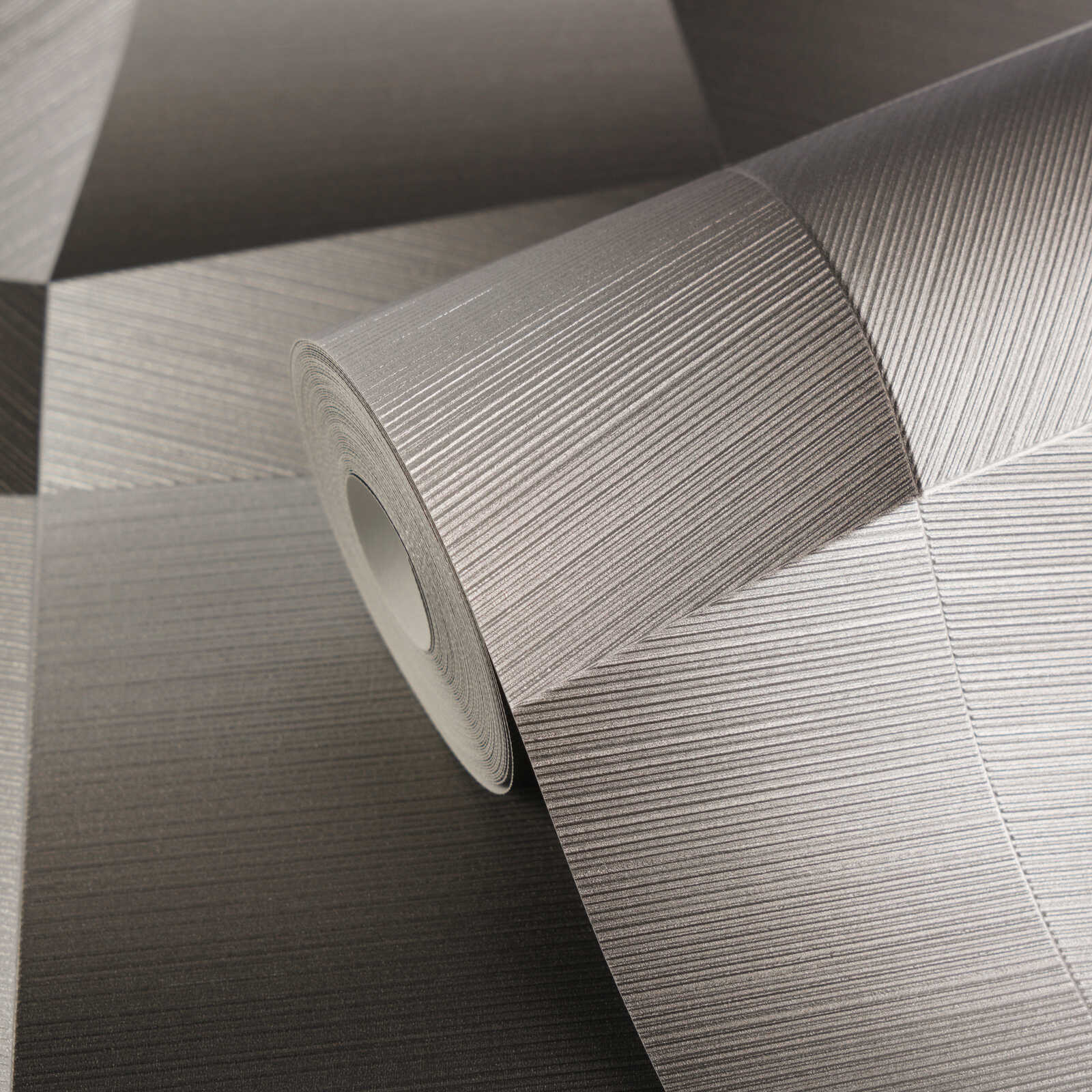 PAPIER PEINT REF = 791975 Papier peint motif géométrique gris foncé pour chambres et salons
