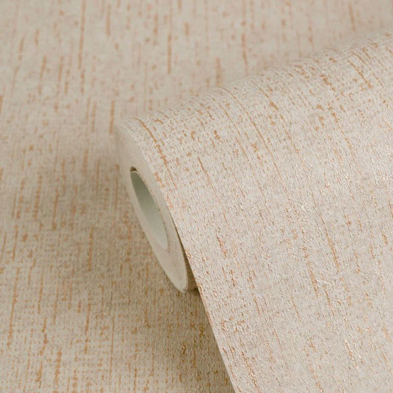 Papier peint effet tissu beige et doré trés tendance pour chambres et salon moderne