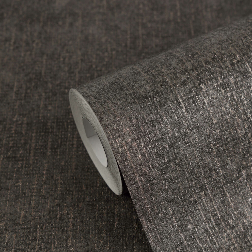 Papier peint texturé intissé couleur gris noir